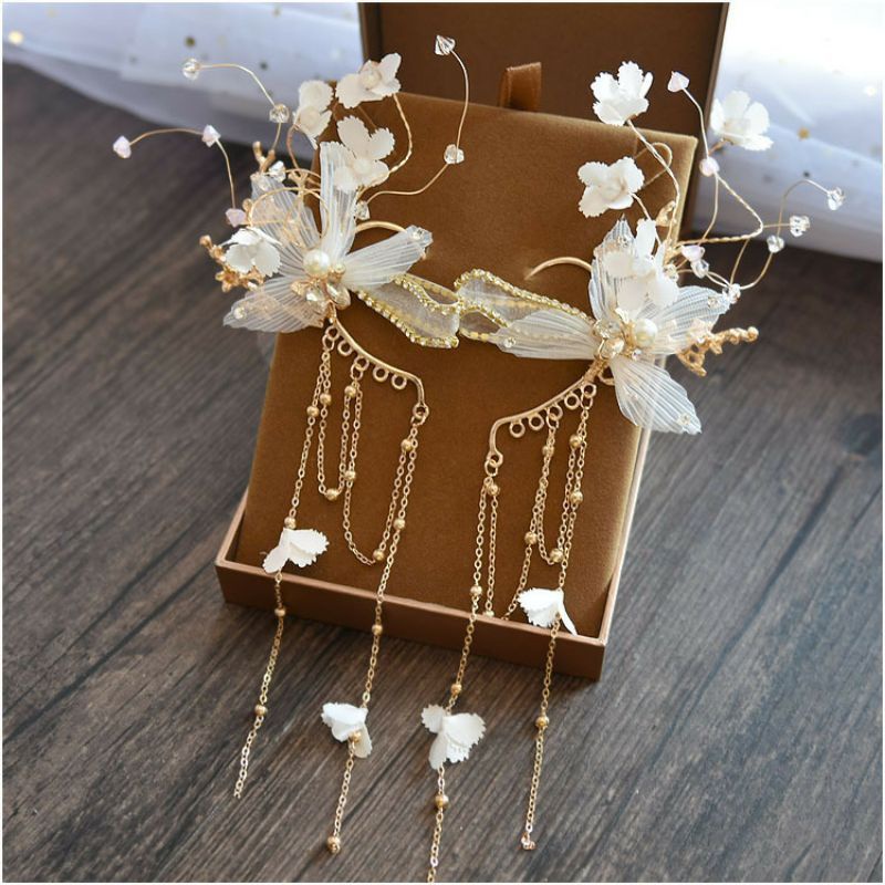 FerenHongXia Sepasang Earpiece earcuff earclip anting korea chinese earrings hiasan telinga pesta pe