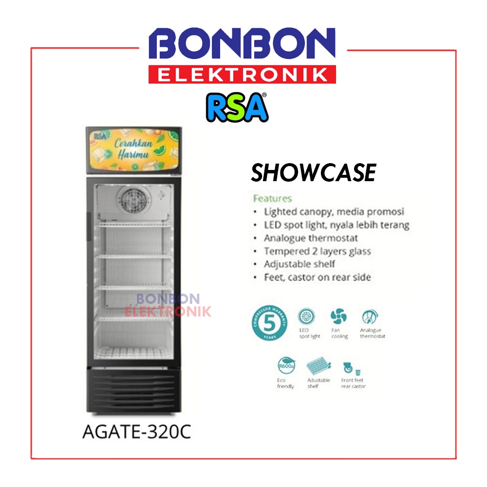 RSA Showcase Display Cooler AGATE-320C / AGATE 320 C