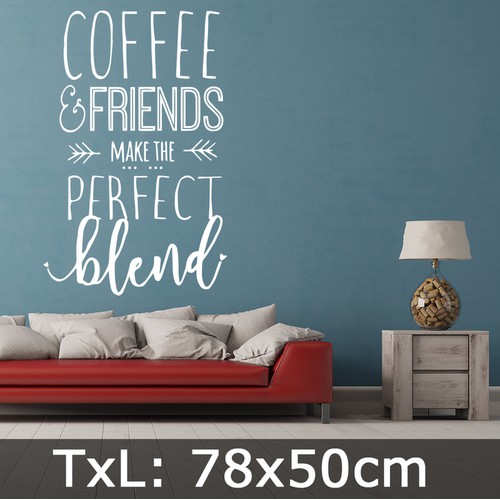 Wall Sticker Coffee Friends perfect Blend Stiker Dinding Cafe Kafe