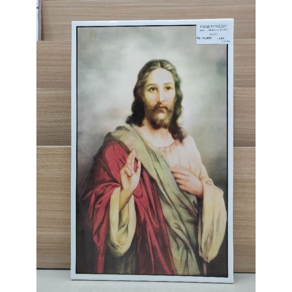 Panel keramik hiasan dinding Tuhan Yesus 25x40