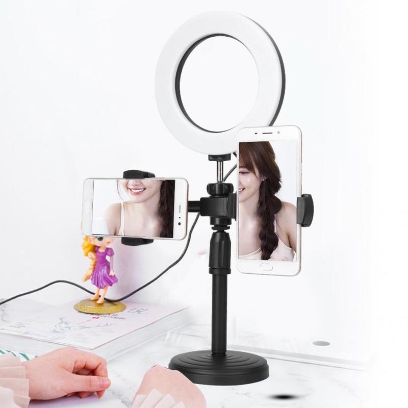 [SB] 6&quot;Selfie Ring Light Fill lamp Multi-function Stand Selfie Stick Round Base Desktop Mount