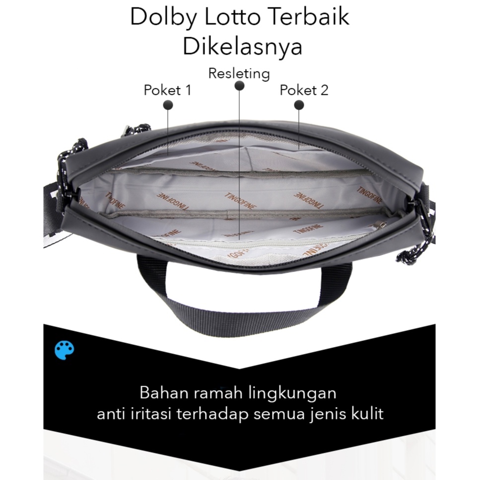 YIPINU FC-3 TINGOFINE Tas Selempang Pria Anti Air Premium Dolby Lotto WK-SBY