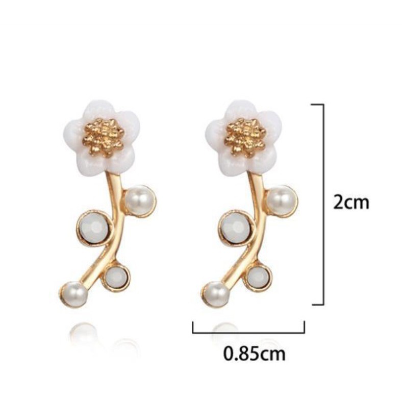 Anting Tindik Mini Wanita Mutiara BUNGA E114 Korea Fashion Women Pearl Earring Giwang Cewe