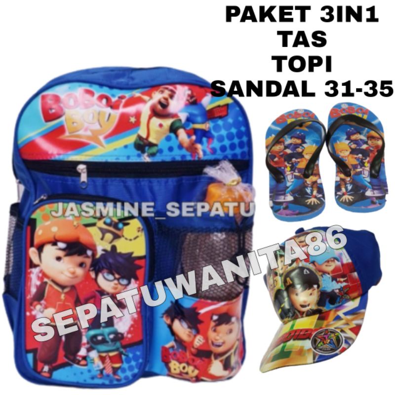 008Tas Ransel Sekolah Anak Laki Laki Karakter Boboiboy