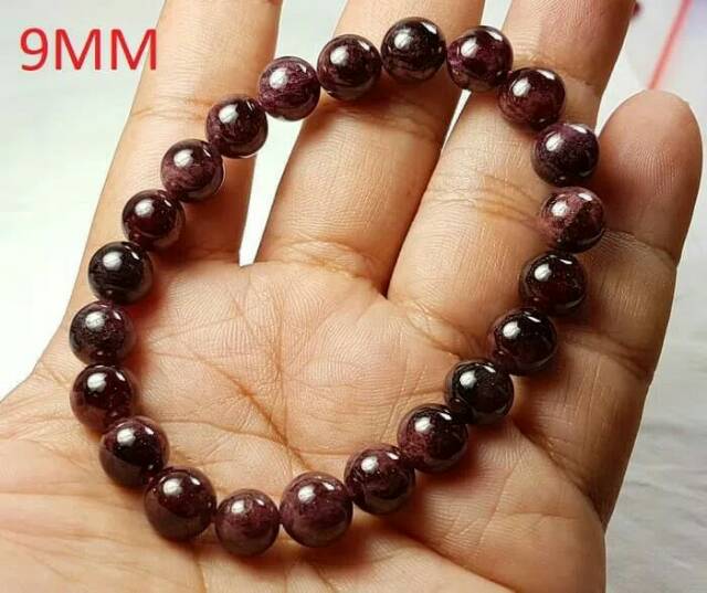 Gelang Batu Natural Garnet 7mm 9 MM 12mm Pria Wanita