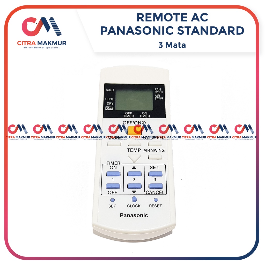 Remote AC Panasonic Standard Malaysia 3 mata original remot plus Baterai 1 2 pk
