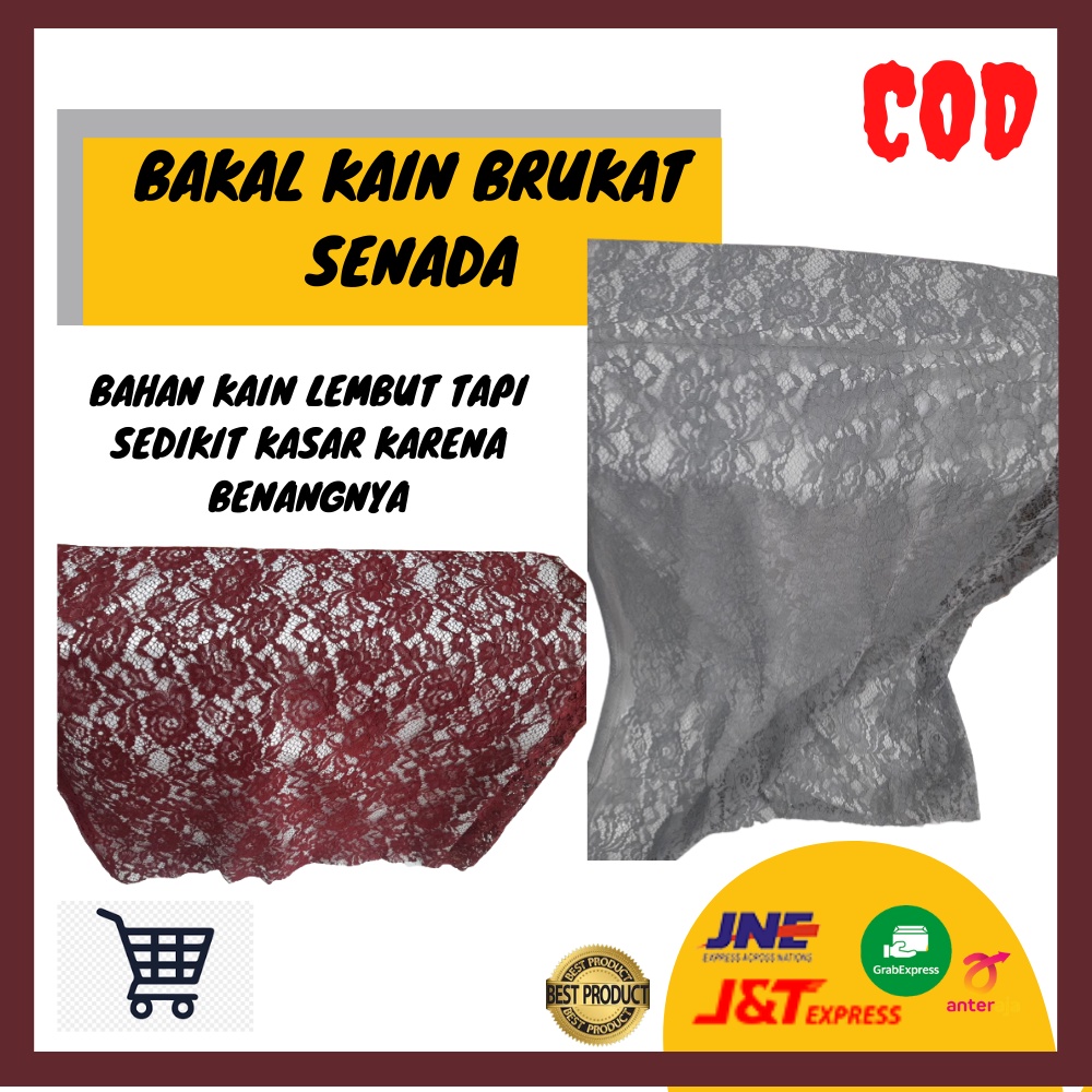 Bakal Bahan Kain Renda Brukat Brokat Kebaya Senada Semiprancis Semi prancis Fatmawati Atasan Kebaya Baju Pesta Kain Brukat Brokat Pakaian Wanita Cantik Murah Kekinian Motif Baru Bunga Kod