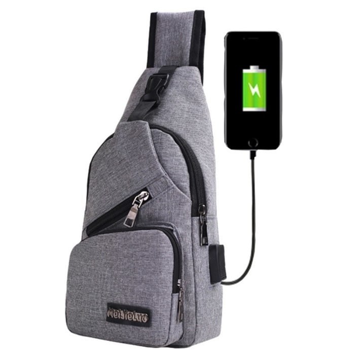 B295 Smart Backpack / Tas Pria Selempang USB Port Charger