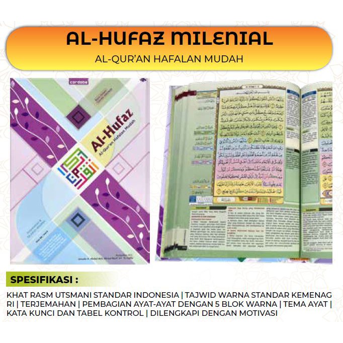 Quran Hafalan Hufaz Milenial Tajwid Warna Terjemahan Cordoba A5 Sedang