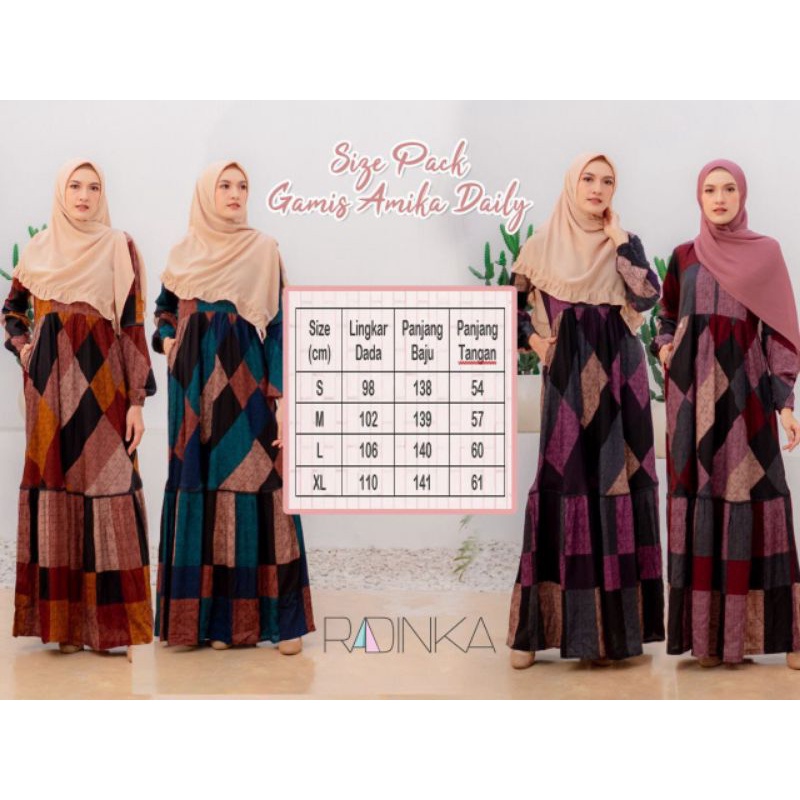 Radinka Gamis Rayon Dewasa Amika dan Hasna Daily
