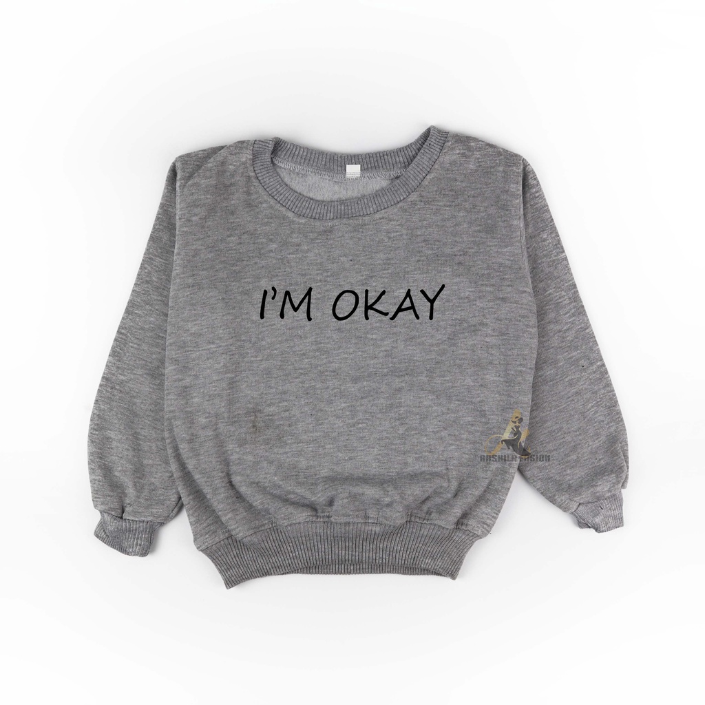SWEATER POLOS ANAK TANPA KUPLUK SABLON IM OKAY