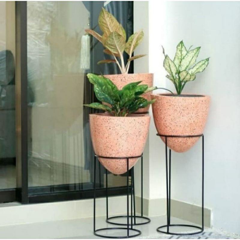 tempat pot besi rak pot bunga rak bunga bentuk silinder stand pot rak pot bunga murah rak pot besi i