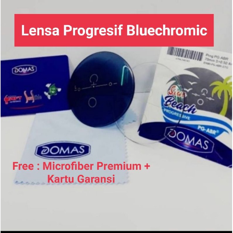 Lensa Progresif bluecromic DOMAS Original / Lensa Progresif anti radiasi berubah warna