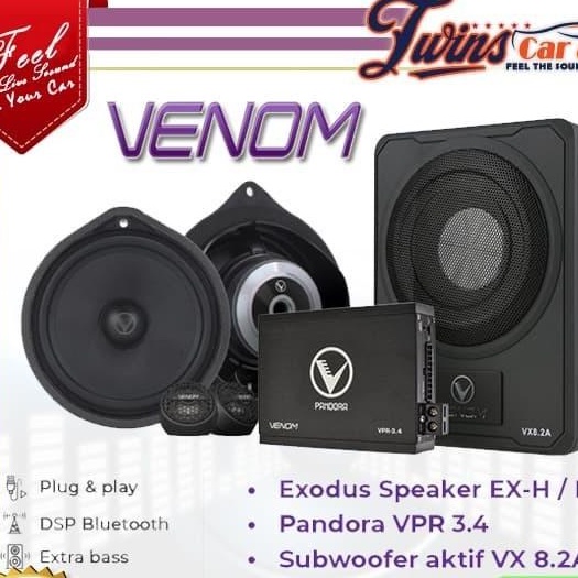 Araudi | Paket Audio Mobil Venom Pandora + Sub Aktive + Speaker Pnp Oem