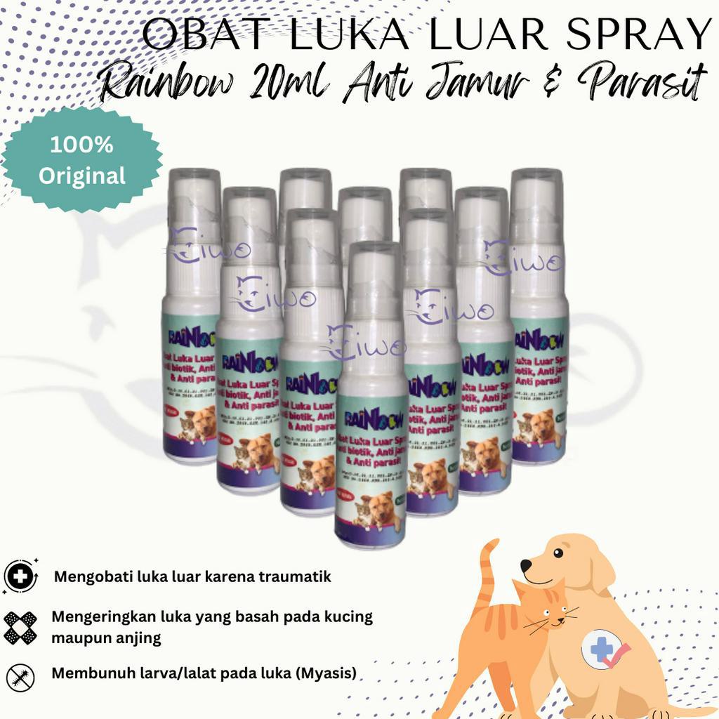 OBAT LUKA LUAR SPRAY RAINBOW ANTI JAMUR ANTI PARASIT ANTIBIOTIK KUCING ANJING