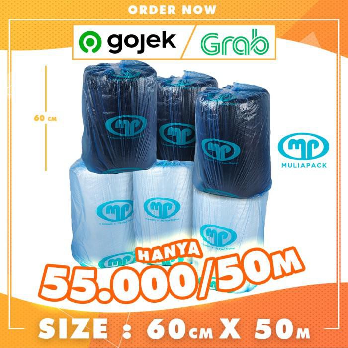 

PROMO - BUBBLE WRAP ROLL 60CM X 50 METER HITAM PUTIH BUBLE WRAP MULIAPACK - MP Putih - 60cm