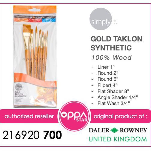 

Sale! Daler Rowney Brush Set 700 Acrylic Gold Taklon Set 7 - Kuas Lukis Murah
