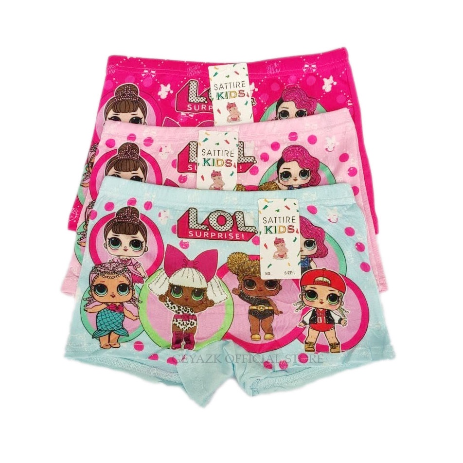 3 Pcs Celana Boxer Anak Perempuan  Bergambar Termurah