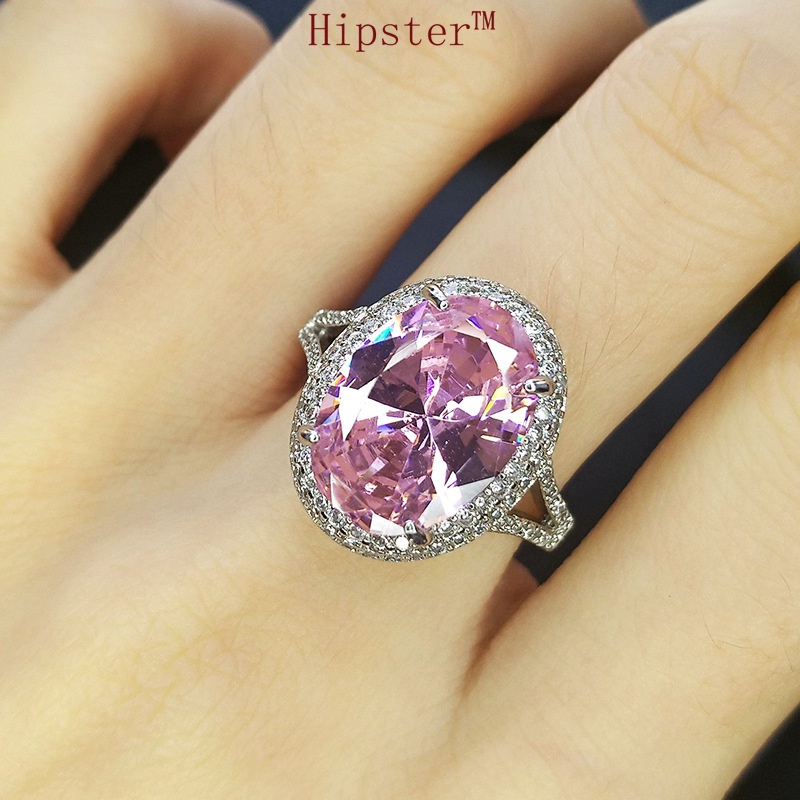 Classic Fashion Hot Sale Diamond Pink Crystal Ring