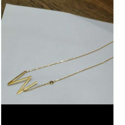 Kalung carendelano ubs huruf w inisial nama w alfabet emas asli 375 37,5% muda