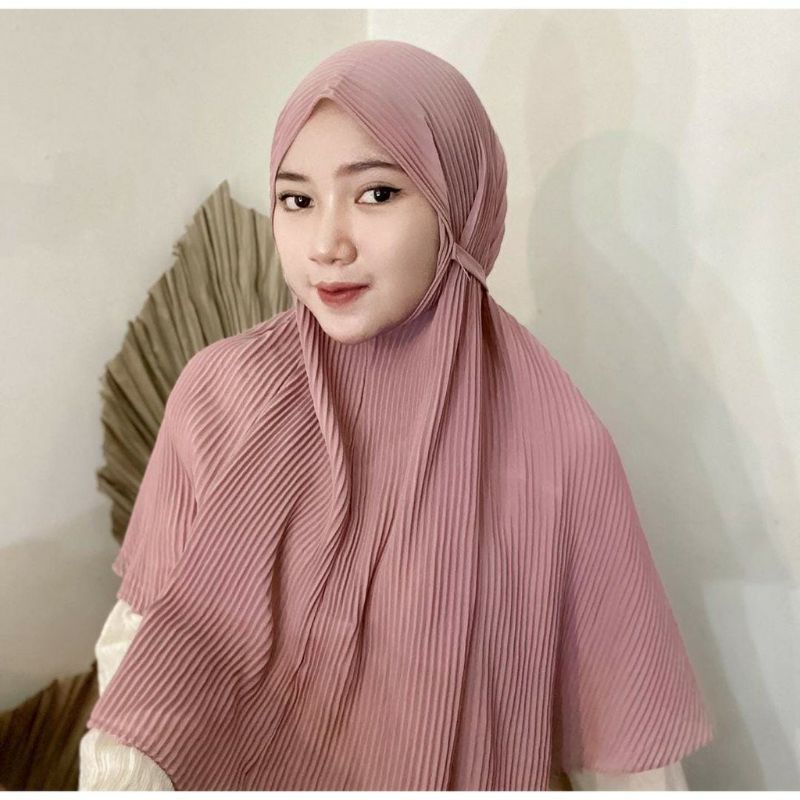 BERGO MARYAM FULL PLISKET SHAWL LIDI PREMIUM TALI INSTAN Jorda