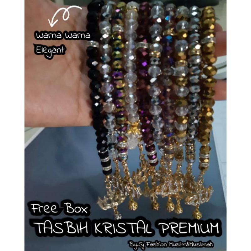 TASBIH 33 KRISTAL PREMIUM PALING MURAH FREE BOX