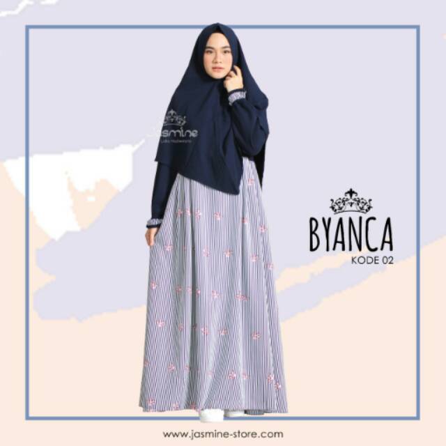 Gamis Byanca Dress by Jasmine Kode 02 Navy