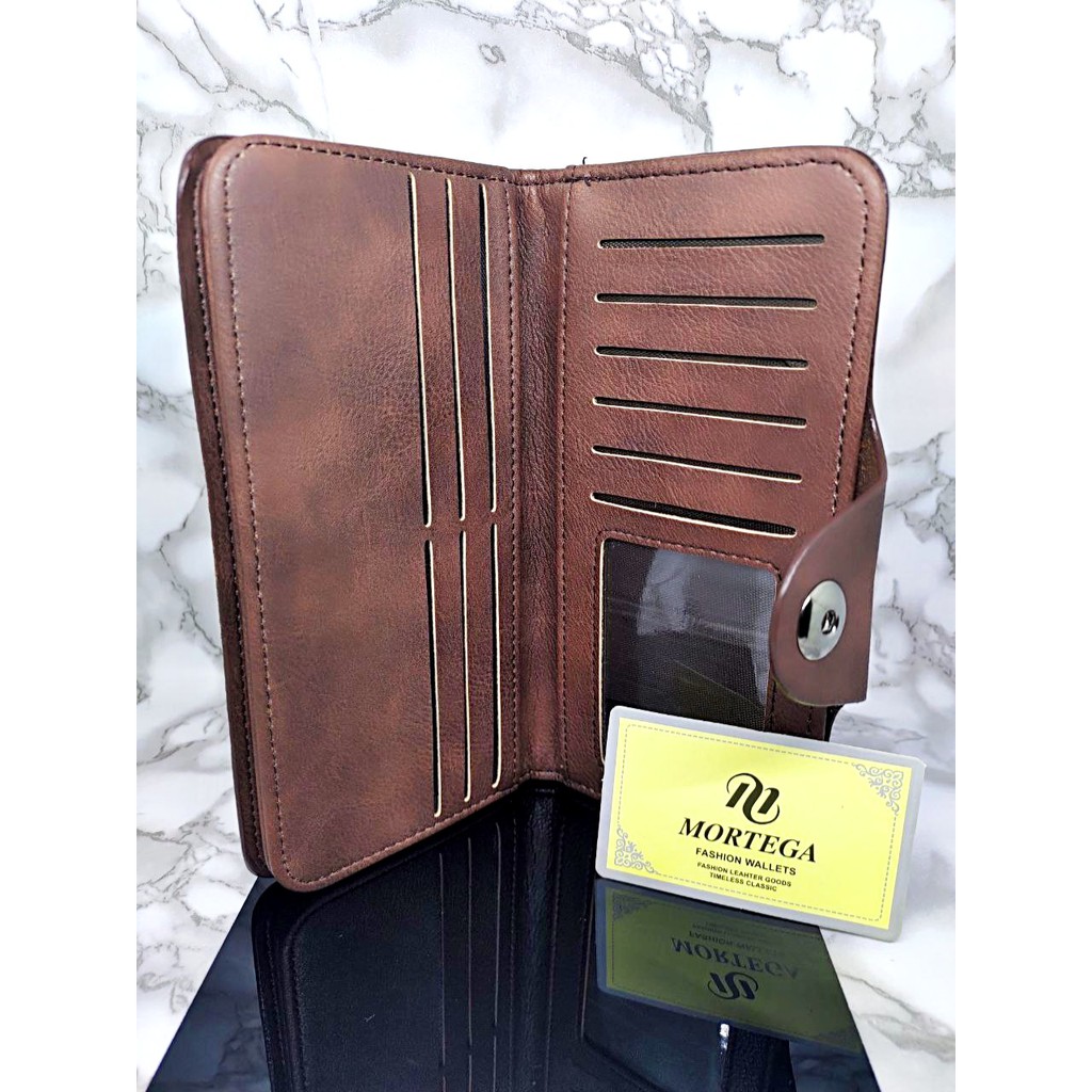 DOMPET MORTEGA PRIA KULIT PU / DOMPET PANJANG PRIA BAHAN KULIT PU - M-904