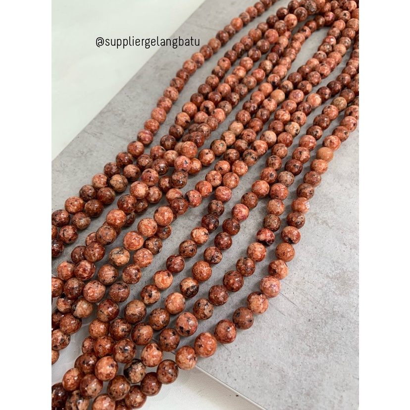 batu 10mm ORANGE RHODONITE CHALCEDONY bahan gelang kalung aksesoris