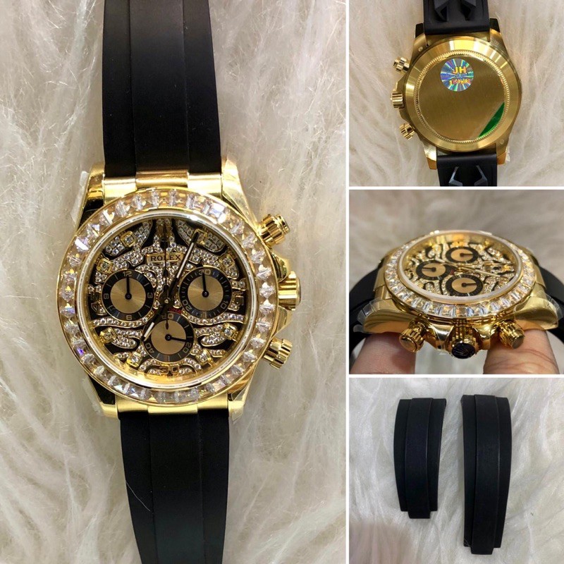 jam tangan rolex daytona 1:1 full diamond jh factory