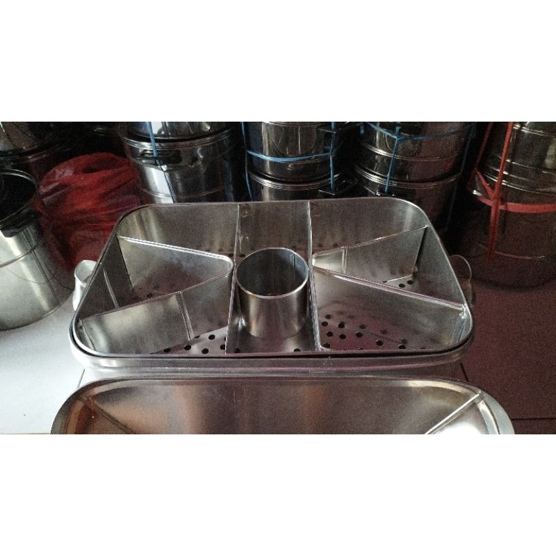 dandang bakso kotak alumunium tebal lebar 40x60x40cm