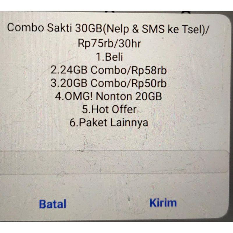 Kartu Perdana Combo Sakti 30GB 75ribu 30hari paket Internet murah