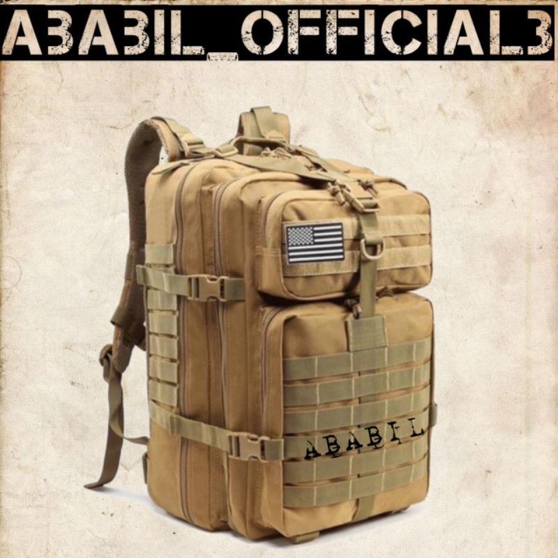 RANSEL ARMY SEMI MILITER 50L free 1 logo random