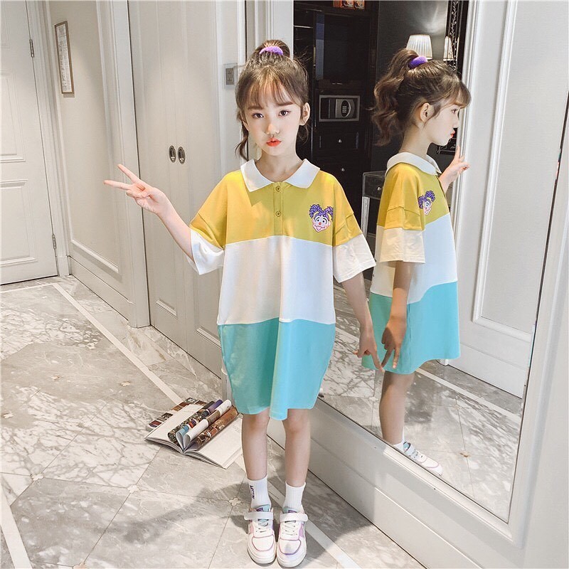Promo !! Dress anak perempuan gemes import LS Dress polo clown cute sz 3-6thn