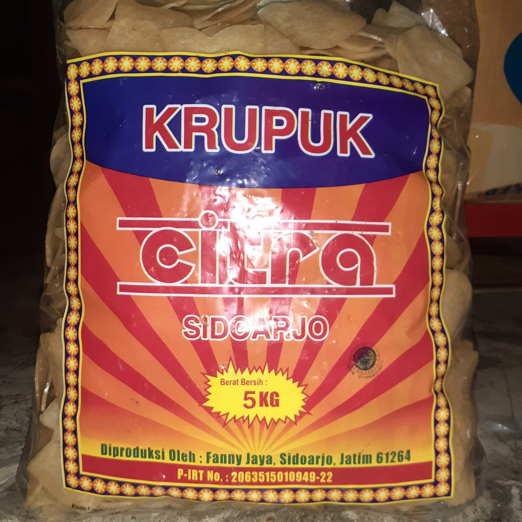 

Kerupuk Udang Krupuk Citra Asli Super Enak Gurih Sidoarjo Kemasan 1 Bal 5 Kg