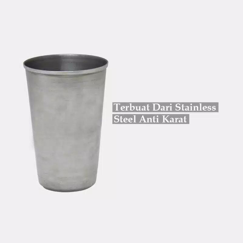 Gelas Stainless 250ml Gelas Camping traveling Gelas camping mug isi 4 - gelas stainless steel 150ml