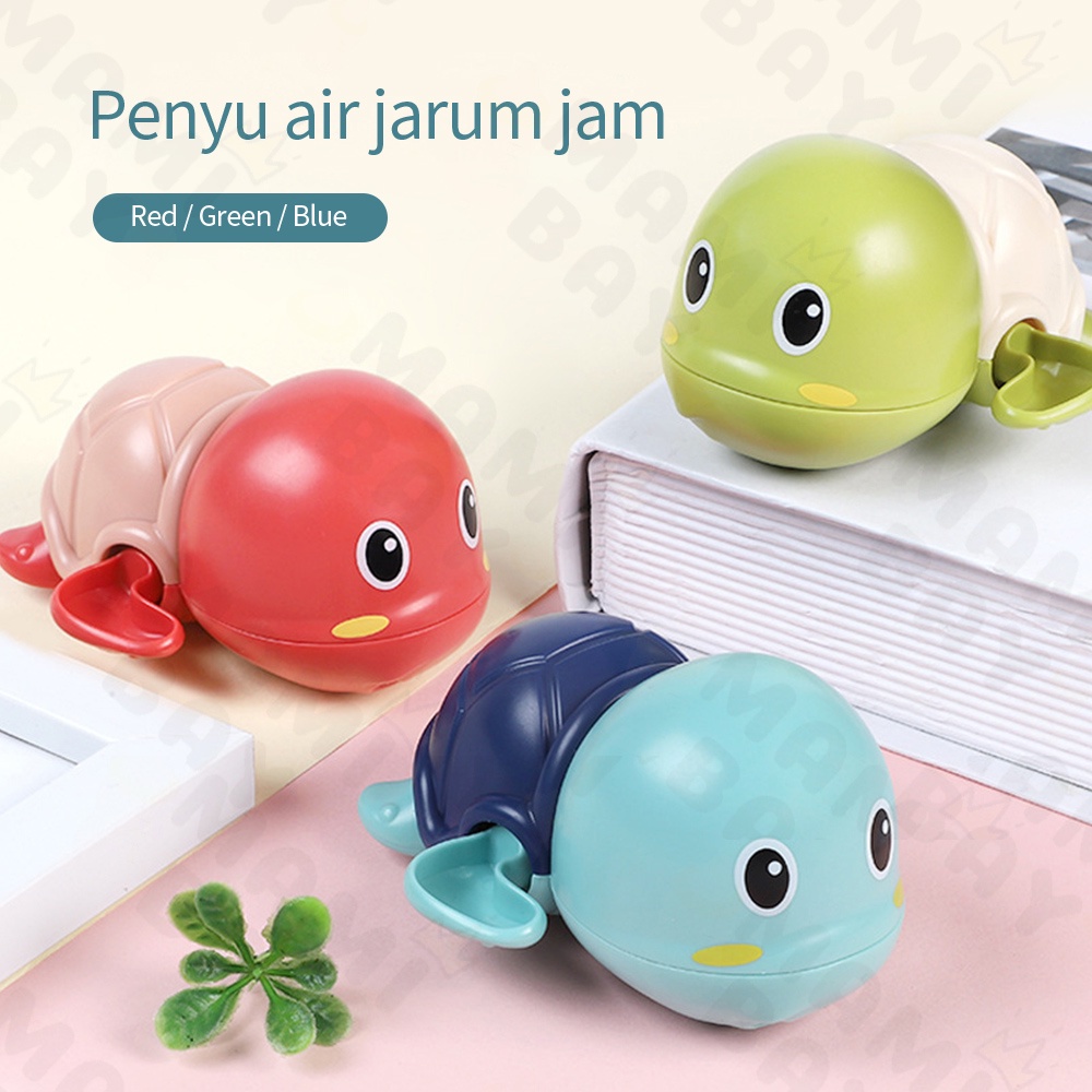 Mamibayi Mainan bayi turtle mainan mandi bayi jarum jam bath toys