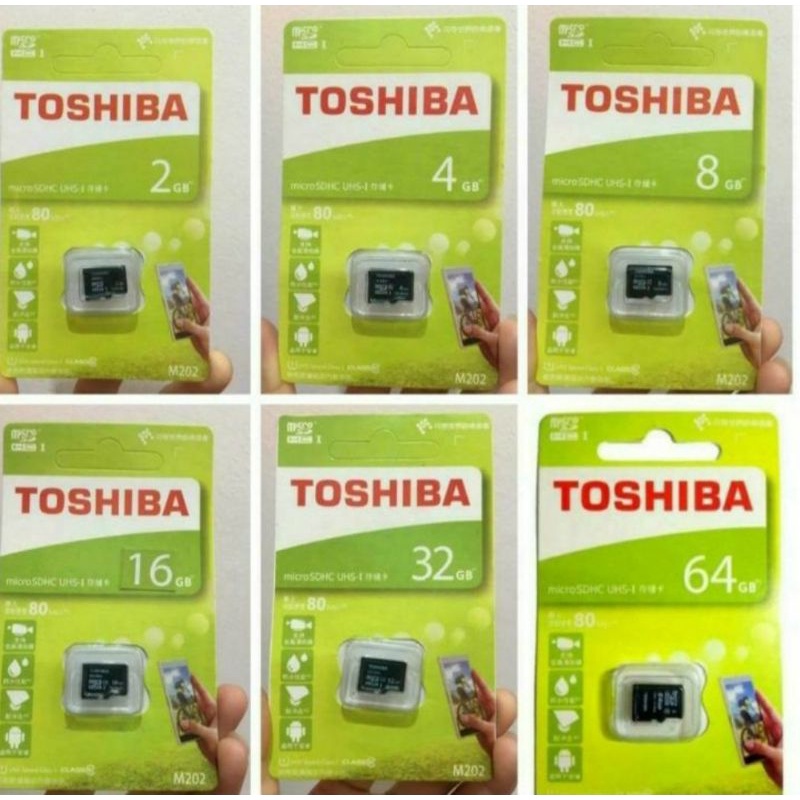 MEMORY CARD 2GB, 4GB, 8GB, 16GB 32GB 64GB Micro Sd TOSHIBA CLASS 10