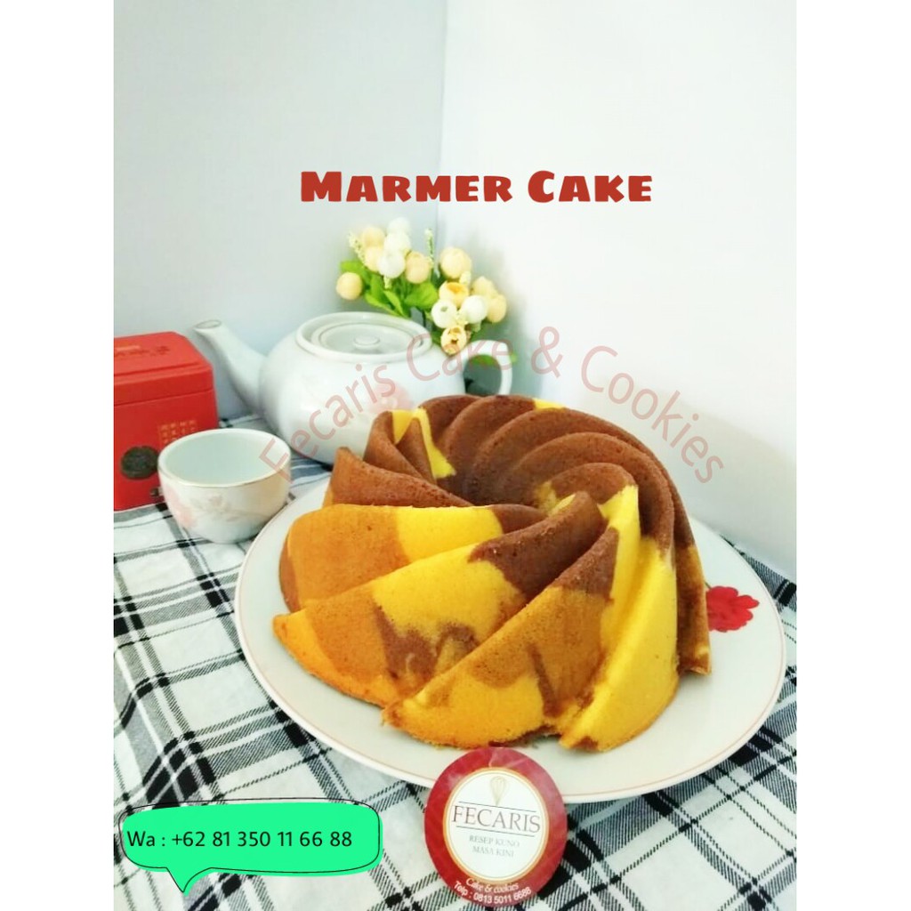 

Marmer Cake atau Marble Cake 3 Warna Tanpa Bahan Pemanis Buatan