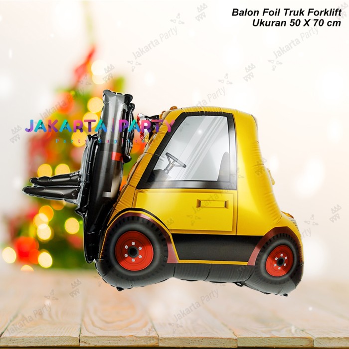 Balon Foil Forklift / Balon Karakter Truk Fork Lift / Balon kendaraan