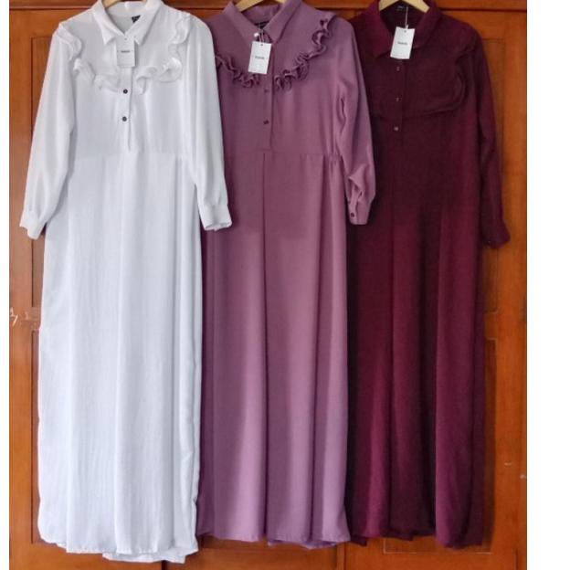 MOLA DRESS AIRFLOW CRINKLE PREMIUM BUSUI KARET PINGGANG KANAN KIRI ORI NABTIK (APK.25Au22ˣ)