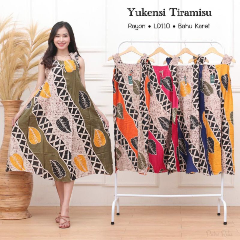 Daster Yukensi Payung 147.500 dapat 5 motif bahan rayon ld 110 bahu karet.