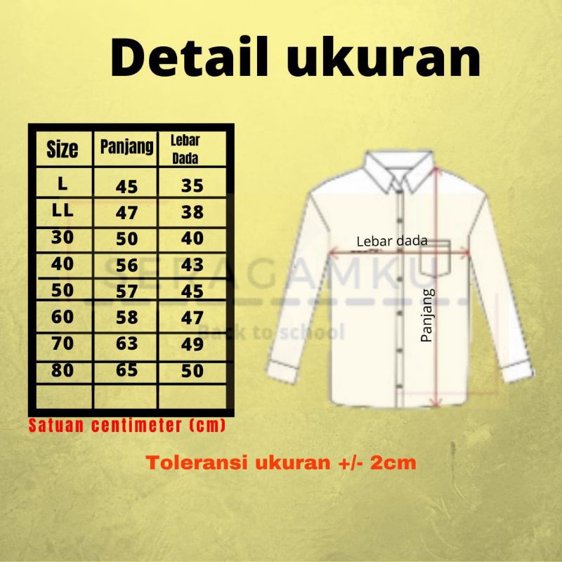 SERAGAM SEKOLAH PRAMUKA SIAGA LENGAN PANJANG SD/MI BAJU PRAMUKA SIAGA LENGAN PANJANG SD MI SERAGAM PRAMUKA SIAGA LENGAN PANJANG