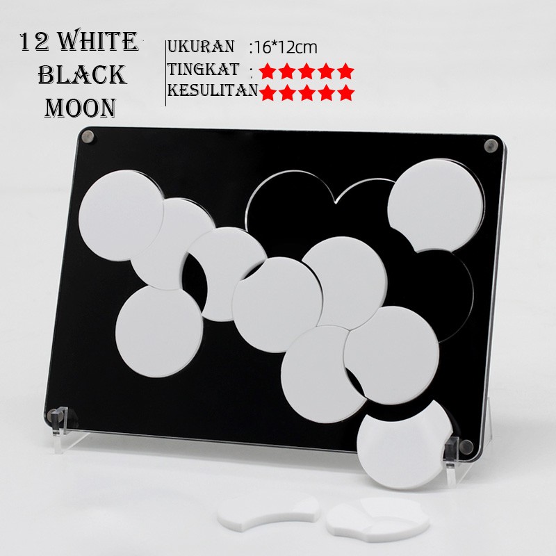 Impossible Puzzle Jingsaw Akrilik 12 white black moon Mainan tersulit