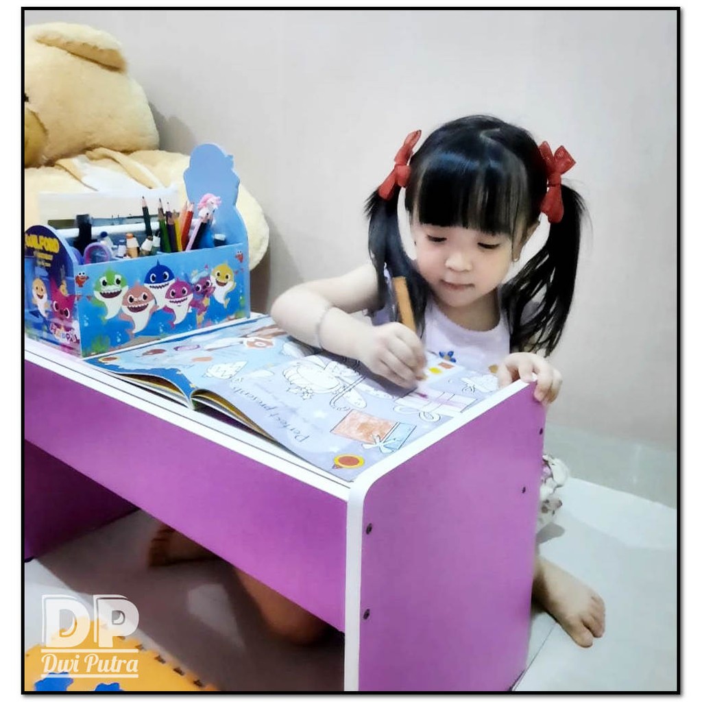 MEJA LESEHAN FOLKE WOODPANEL // KERJA BELAJAR ANAK DEWASA LAPTOP TABLET HP // KNOCKDOWN PARTIKEL