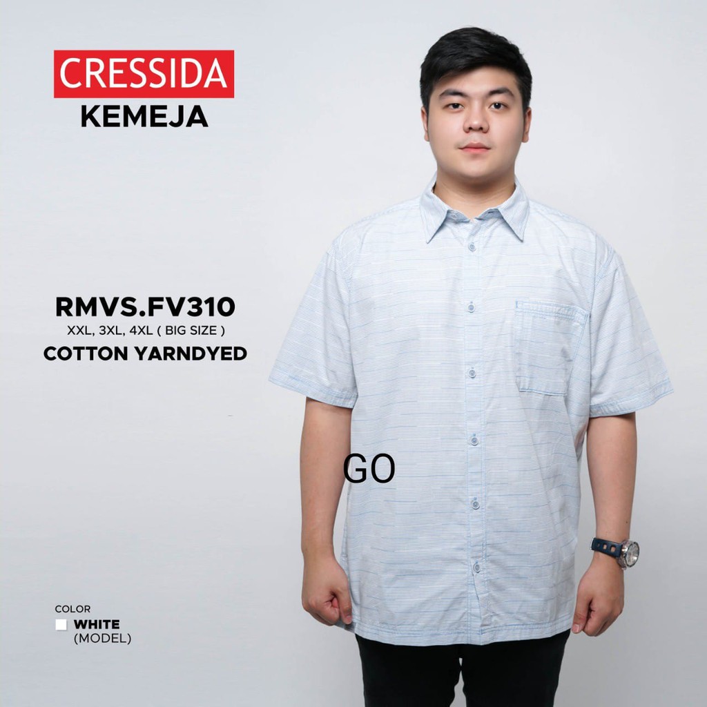 gof CRESSIDA KEMEJA PRIA JUMBO Kemeja Casual Kemeja Lengan Pendek