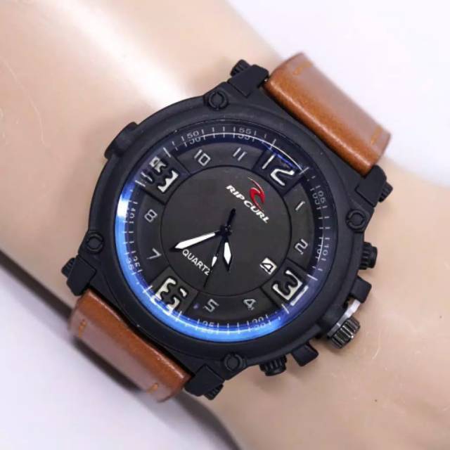 Jam Tangan Pria Sporty Ripcurl Ocean Tanggal Aktif Strap Kulit