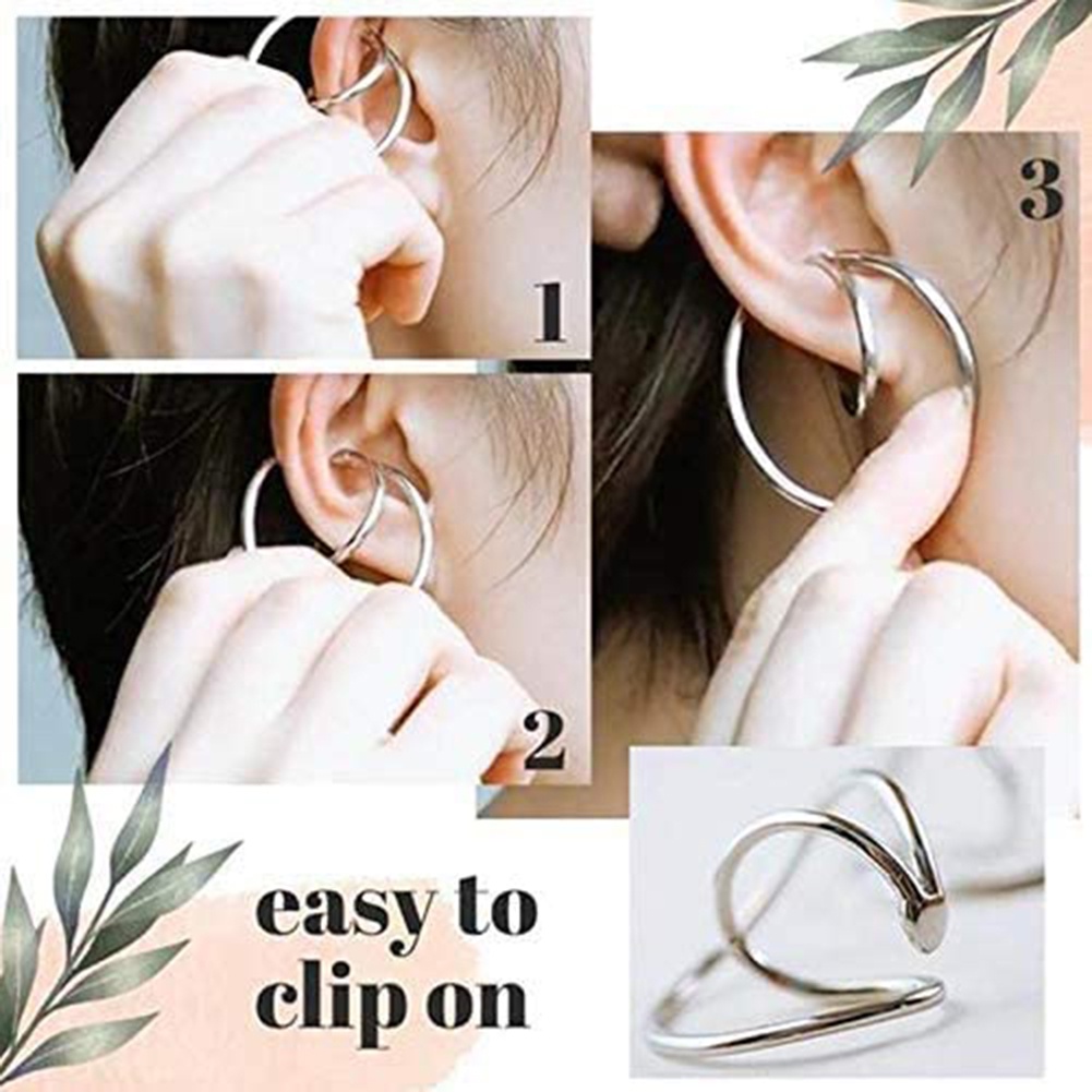 Hu Hu Hu Hu Hu Alat Bantu Pasang Kacamata♡ Anting Klip Tanpa Tindik Bentuk Geometri Untuk Wanita