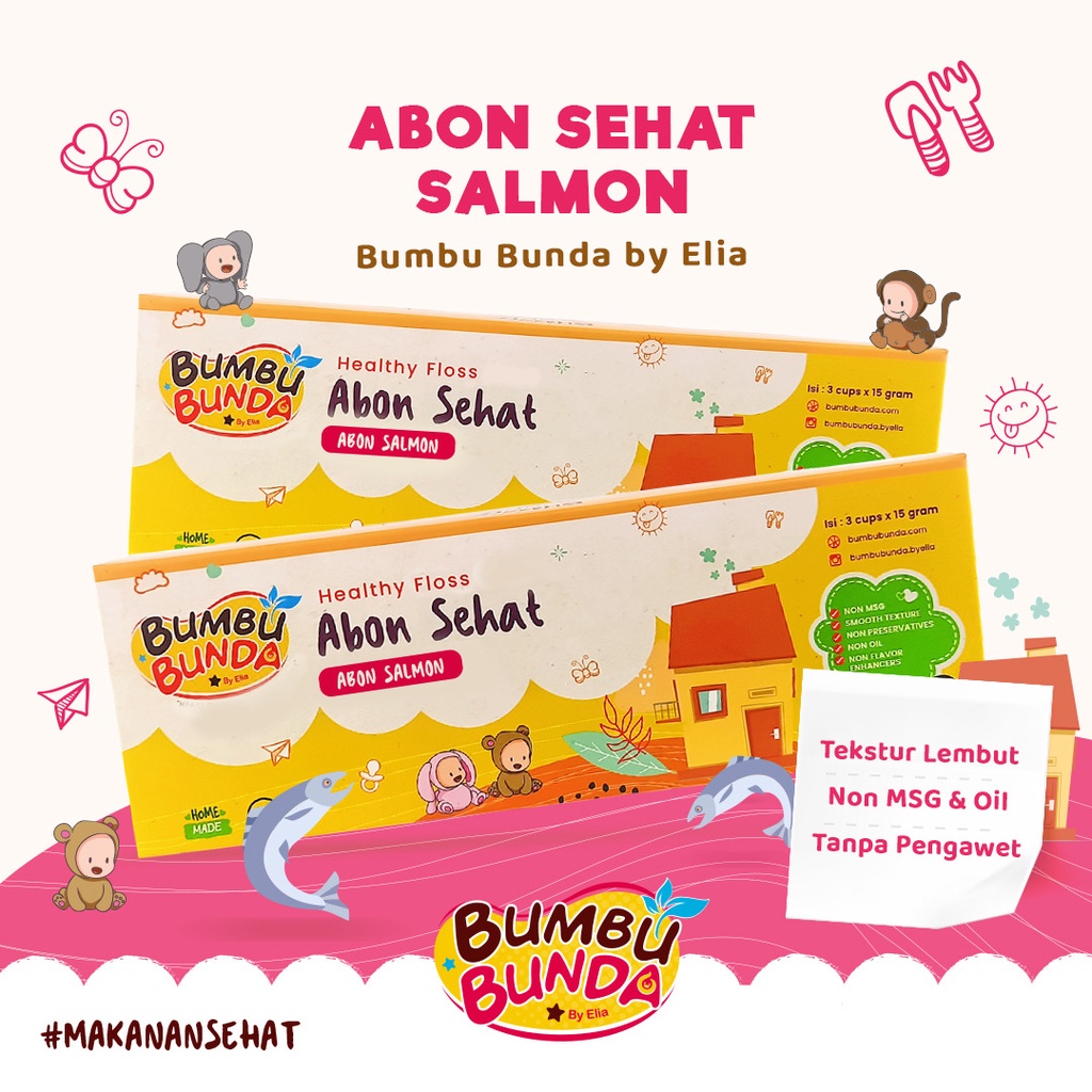 Bumbu Bunda Elia ABON Mpasi Sehat ABON Non MSG ABON Sapi ABON Ayam ABON Salmon Abon Tuna Abon Lele Abon Organik