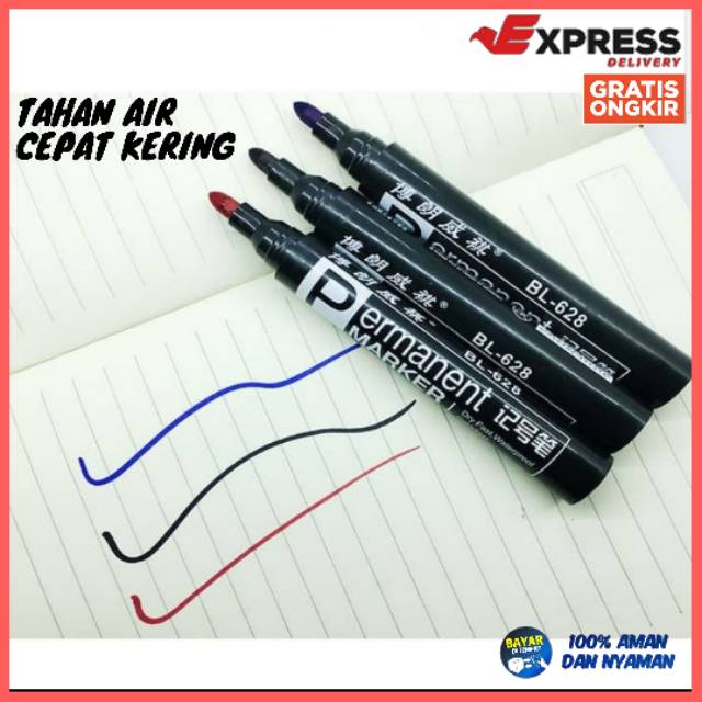 

Spidol Permanent BL-628 Anti air cepat kering
